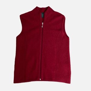 Lothlorian Merino Possum Zip Vest Medium Red Cozy
